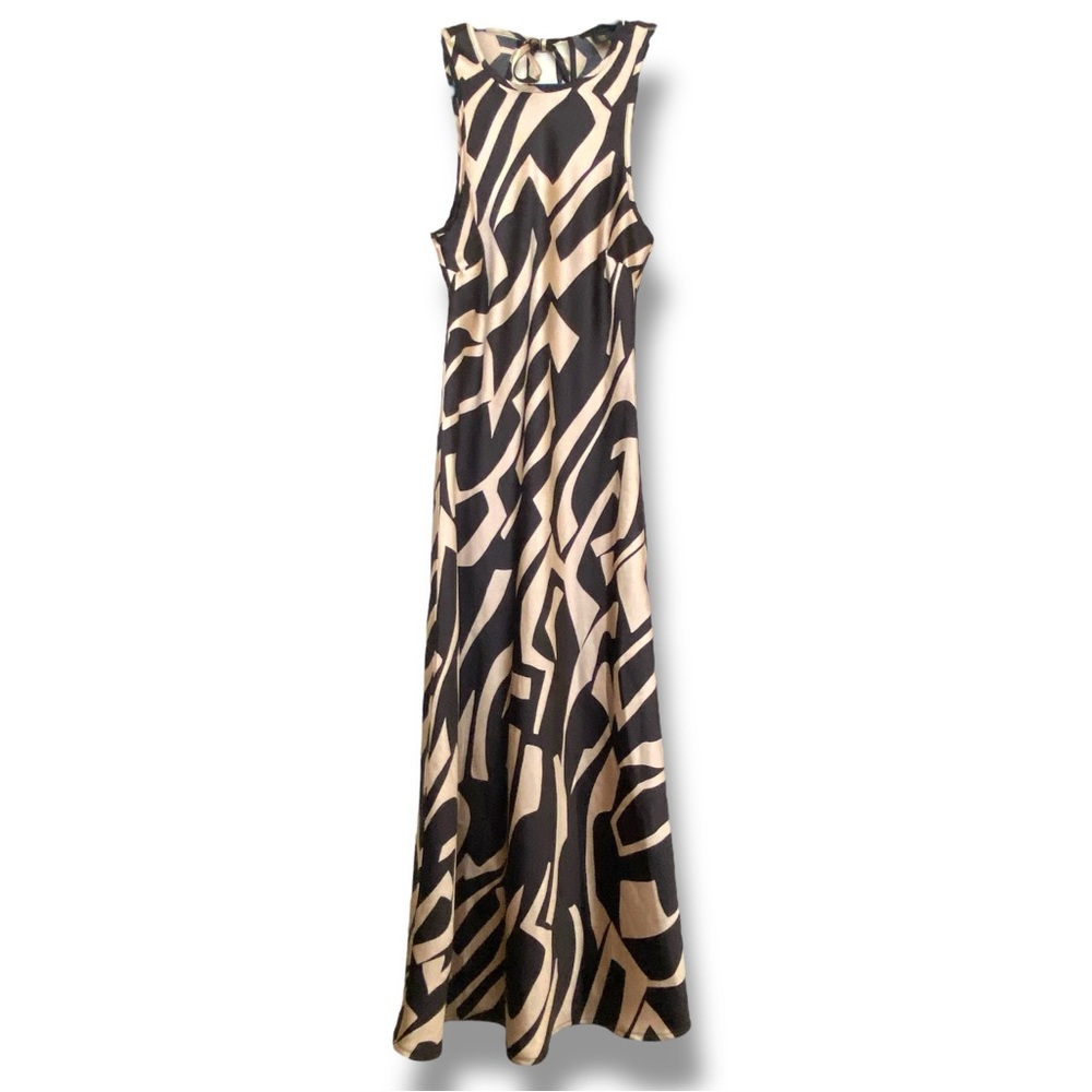 House of Harlow 1960 Zebra Abstract Resort Maxi Dress M Euro Summer Luxe